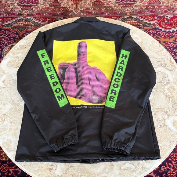 PLEASURES HARDCORE FREEDOM COACH BLACK NYLON JACKET - Picture 9 of 15